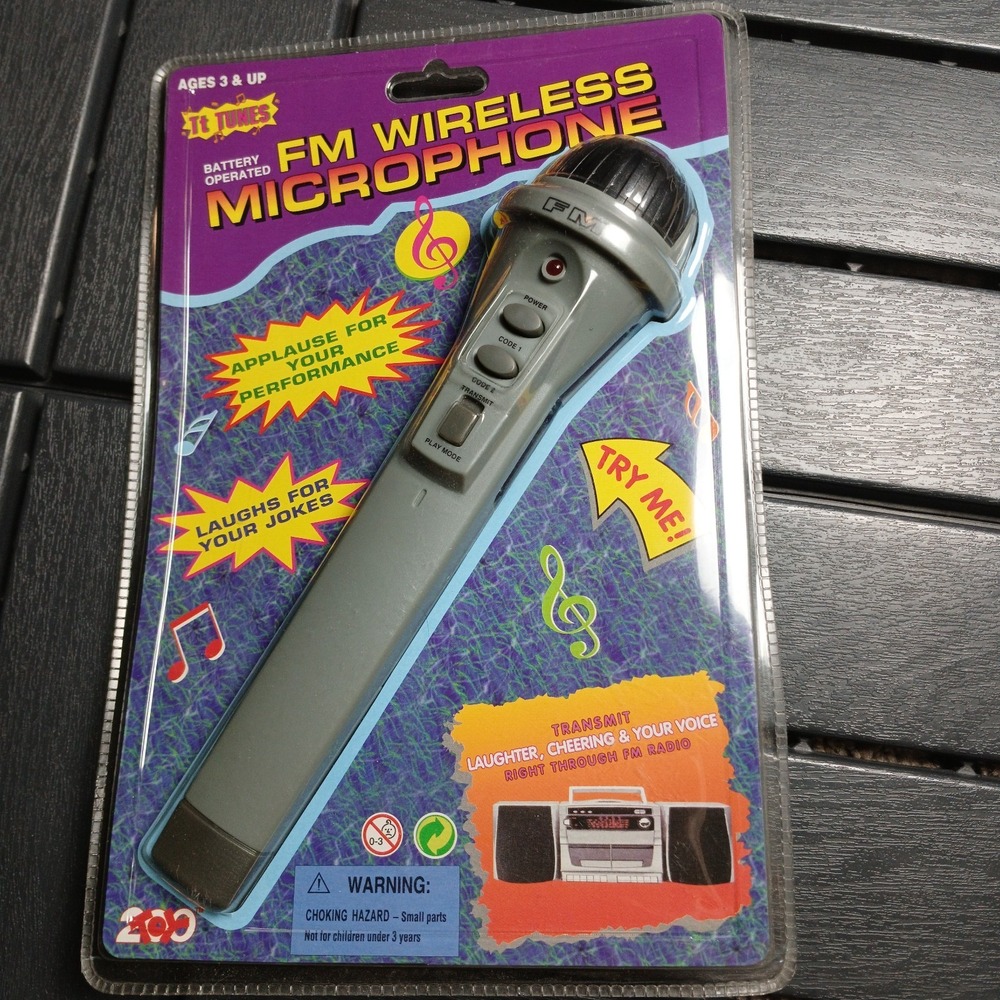 Vintage FM Wireless Microphone Toy 200 Milford Mass TT Tunes Y2K 90's Kid -ZC‎